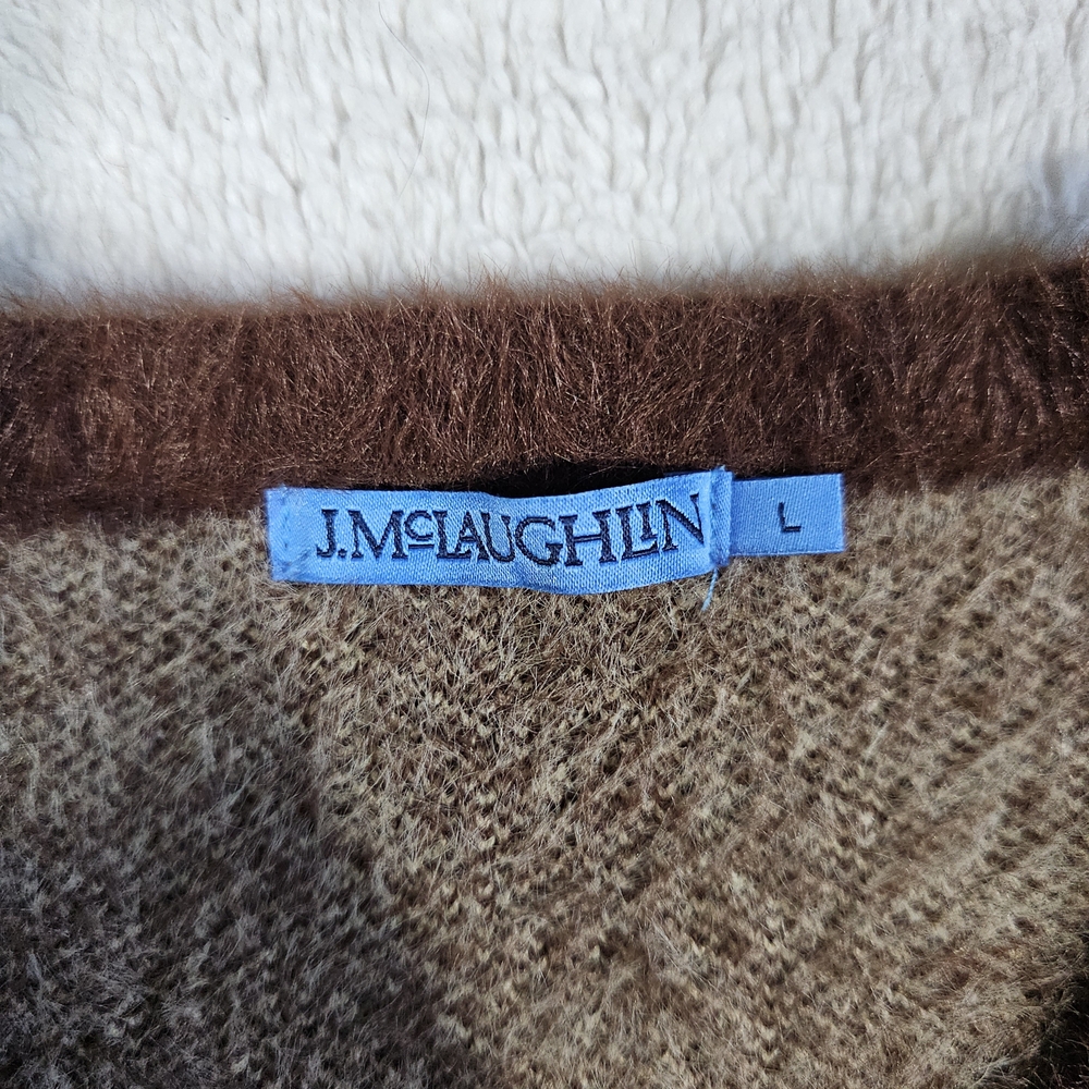 J. McLaughlin Brown Herringbone Sweater - Picture 3 of 8